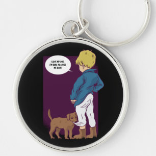 Newfoundland Puppy is Toddlers Best Friend Key Ring