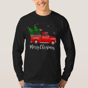 Newfoundland Red Truck Christmas Tree Xmas Dog T-Shirt