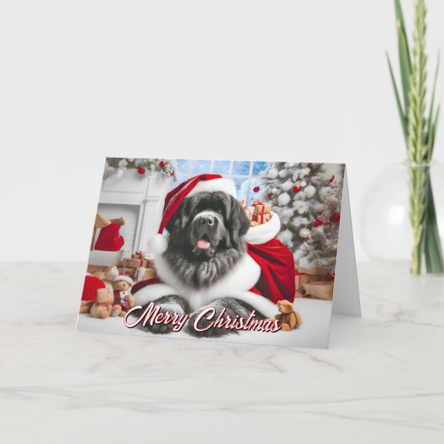 Newfoundland Santa Ready for Christmas Card (Front)