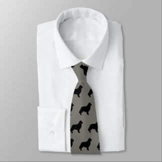 Newfoundland Silhouettes Pattern | Dog Breed Tie