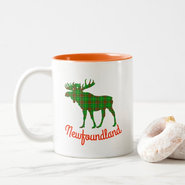 Newfoundland tartan moose coffee cup (With Donut)