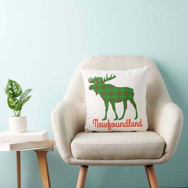 Newfoundland  Tartan moose cute decor pillow (Chair)