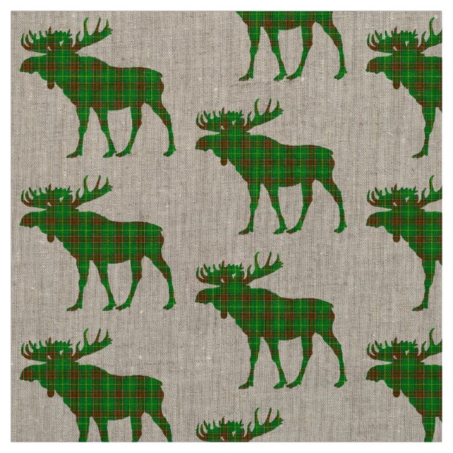 Newfoundland Tartan plaid moose fabric (Swatch)