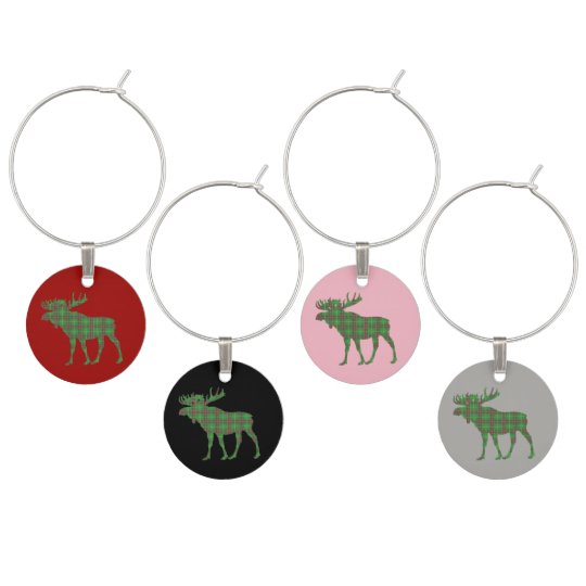 Newfoundland Tartan Wine Charms moose