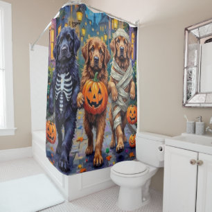 Newfoundland Trick-or-Treating Halloween Costumes Shower Curtain