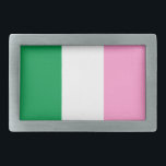 Newfoundland Tricolour flag (Canada) Belt Buckle<br><div class="desc">Roman Catholic Star of the Sea Association flag ( the "Newfoundland Tricolour"). The Newfoundland Tricolour, or the Pink, White and Green, is an unofficial flag seen in the Canadian province of Newfoundland and Labrador, and is mistakenly believed to have been an official Flag of Newfoundland and Labrador, or more commonly,...</div>