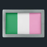 Newfoundland Tricolour flag (Canada) Belt Buckle<br><div class="desc">Roman Catholic Star of the Sea Association flag ( the "Newfoundland Tricolour"). The Newfoundland Tricolour, or the Pink, White and Green, is an unofficial flag seen in the Canadian province of Newfoundland and Labrador, and is mistakenly believed to have been an official Flag of Newfoundland and Labrador, or more commonly,...</div>