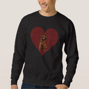 Newfoundland Valentines Day Dog Love Fingerprint Sweatshirt
