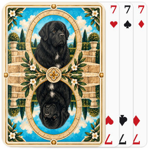Newfoundland, Vintage Watercolor Dog Art Playing Cards