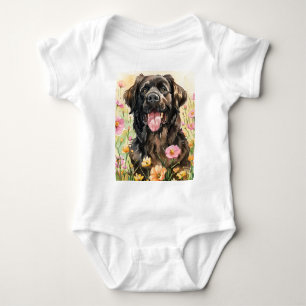 Newfoundland Watercolor Baby Bodysuit