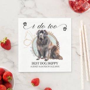 Newfoundland Wedding Napkins With Dogs Photo