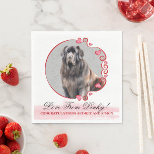 Newfoundland Wedding Napkins With Dogs Photo