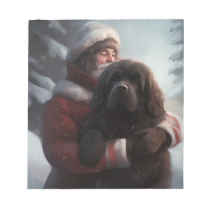 Newfoundland With Santa Claus Festive Christmas  Notepad