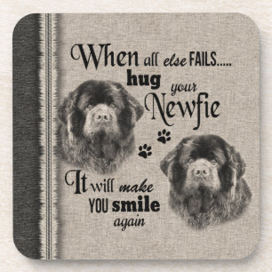 Newfoundlander art when everything fails quote coaster