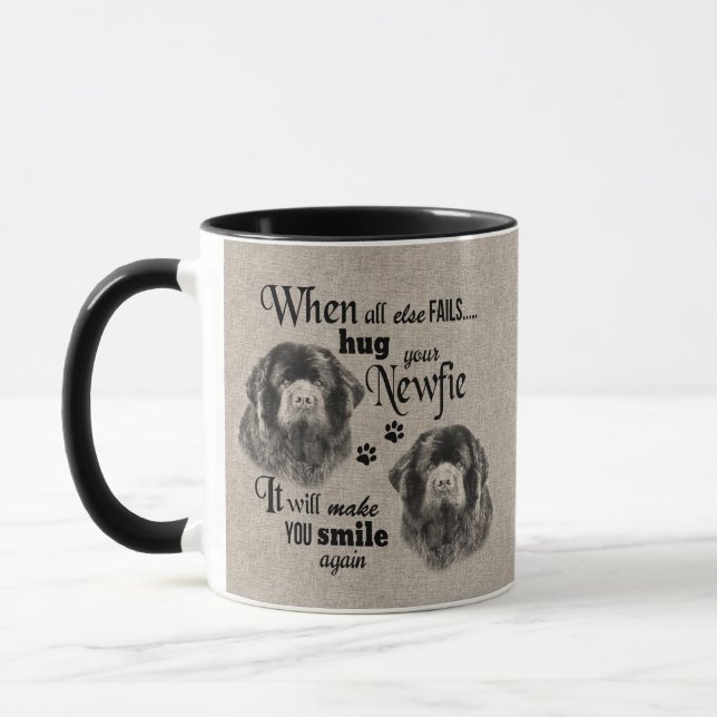 Newfoundlander art when everything fails quote mug (Left)