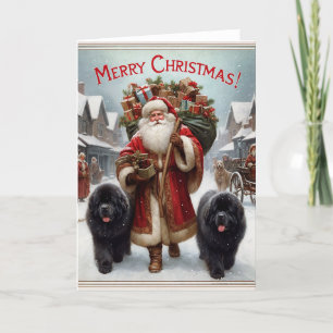 Newfs with Antique St Nick Christmas Card