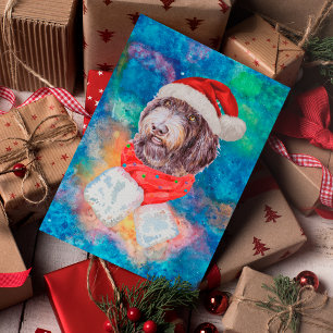 Newfypoo Breed Dog Christmas Holiday Postcard