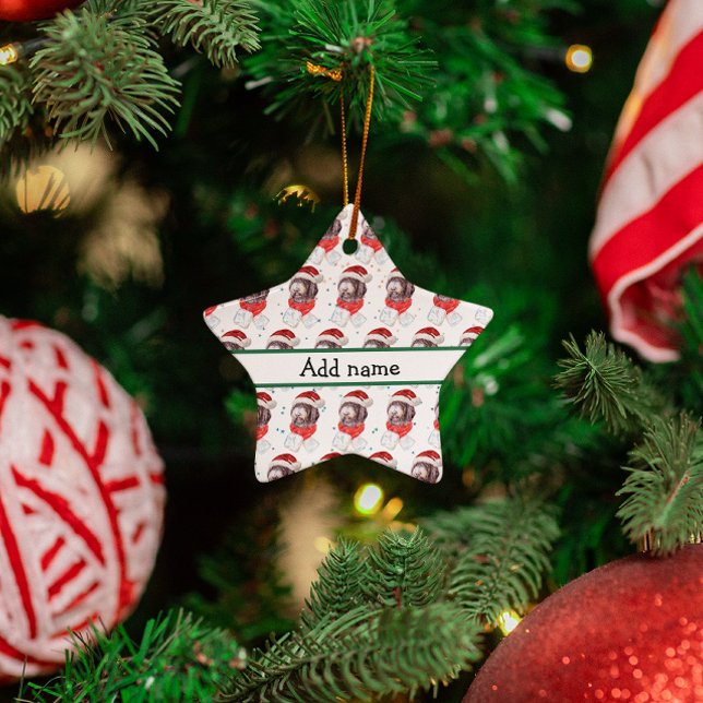 Newfypoo Dog Breed Christmas Stars Ceramic Tree Decoration (Creator Uploaded)