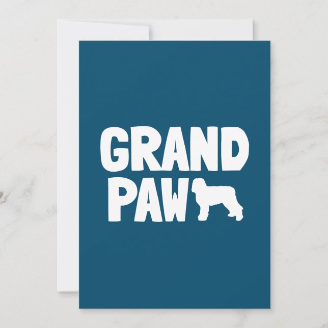 Newfypoo Grandpa Grand Paw Dog Gift Holiday Card (Front)