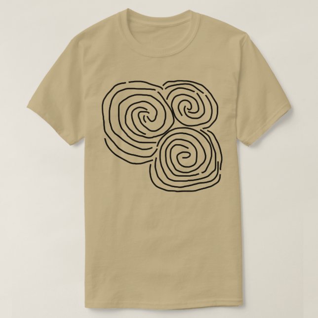 Newgrange Celtic Spiral Irish Line Drawing T-Shirt (Design Front)