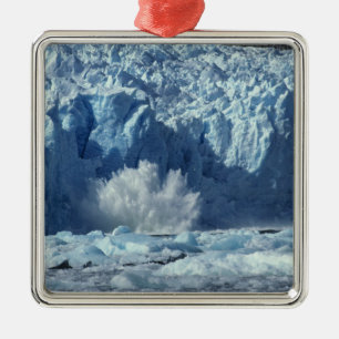 Newly-calved iceberg splashing into chilly metal tree decoration