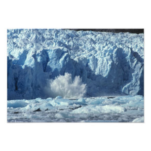 Newly-calved iceberg splashing into chilly photo print