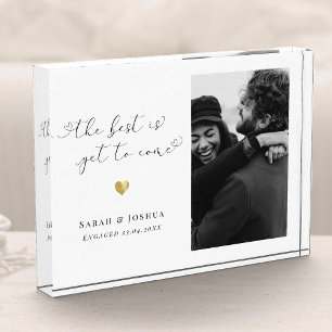 Newly Engaged Couple Gift Keepsake Engagement Photo Block