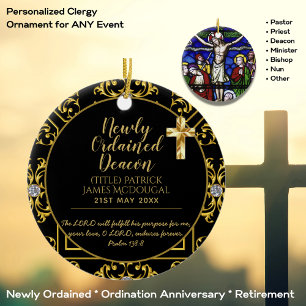 Newly Ordained Deacon Gift Scripture Verse Custom Ceramic Tree Decoration