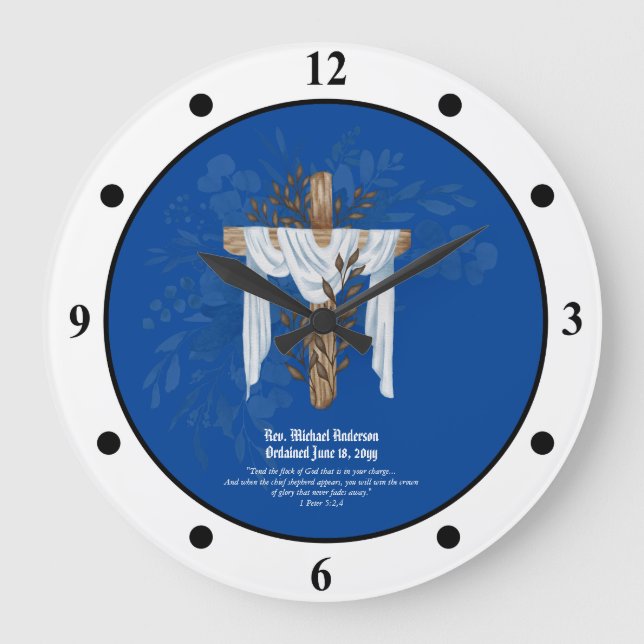 Newly Ordained Priest Pastor Deacon Minister Large Large Clock (Front)