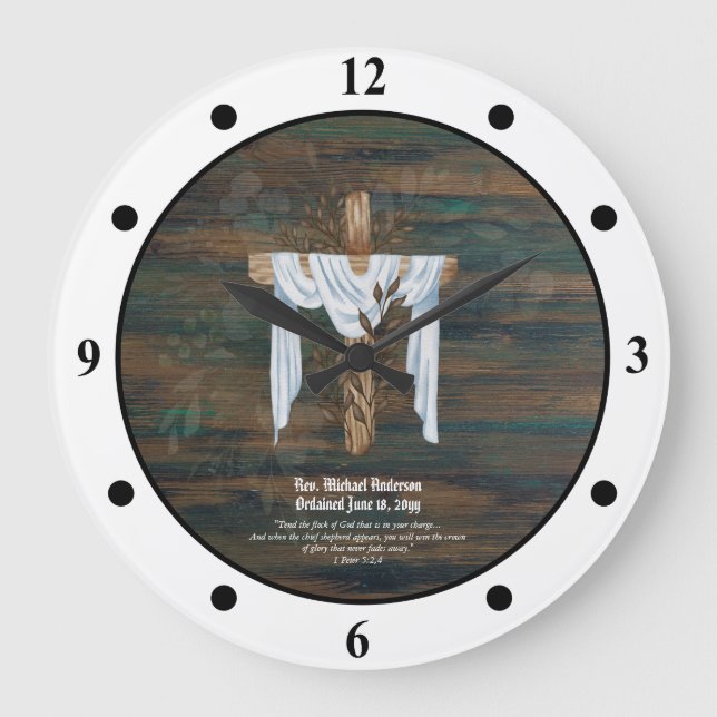 Newly Ordained Priest Pastor Deacon Minister Large Large Clock (Front)