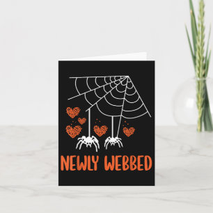 Newly Webbed Halloween Newlywed Bride And Groom We Card