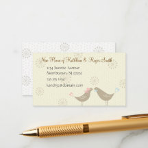 Newly Wed New Home Address Business Card Insert