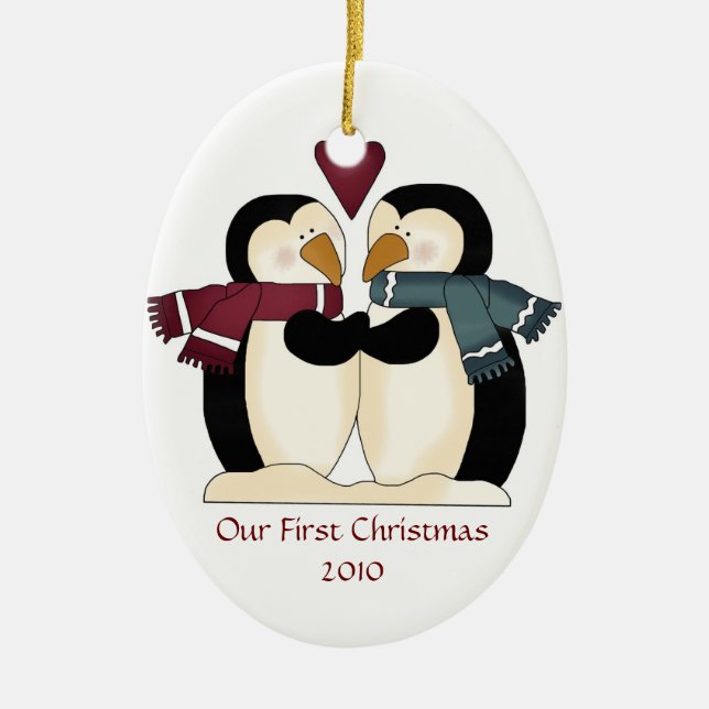 Newly Wed Penguins Ornament (Front)
