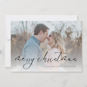 Newly Wed Photo Script Merry Christmas  Holiday Card