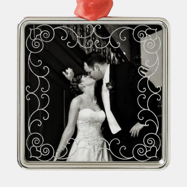Newly Wed Photograph Ornament (Front)