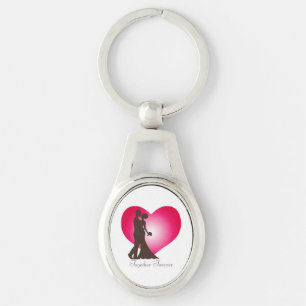 Newly wedded couple key ring