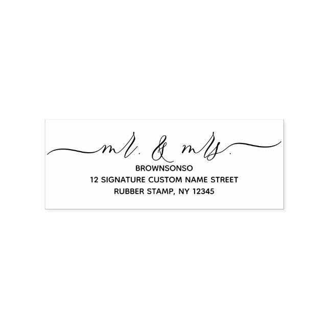Newly weds mr and mrs home address rubber stamp (Imprint)