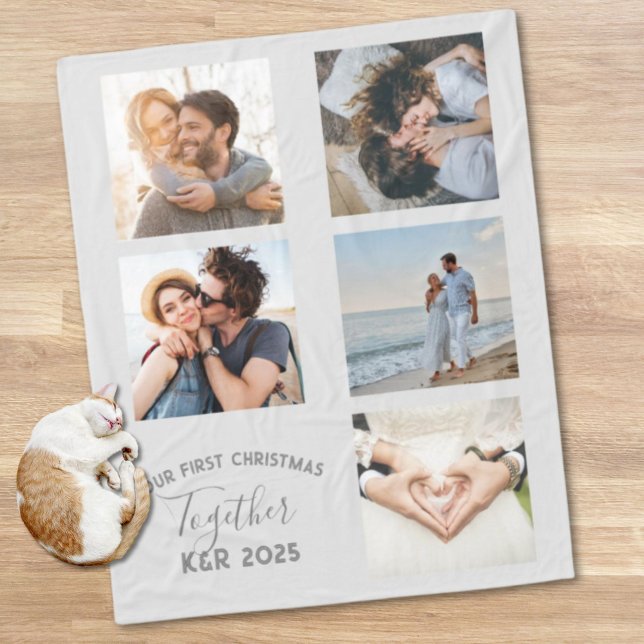 Newly Weds Our First Christmas Together Photo Fleece Blanket (Newly Weds Our First Christmas Together Photo Fleece Blanket)