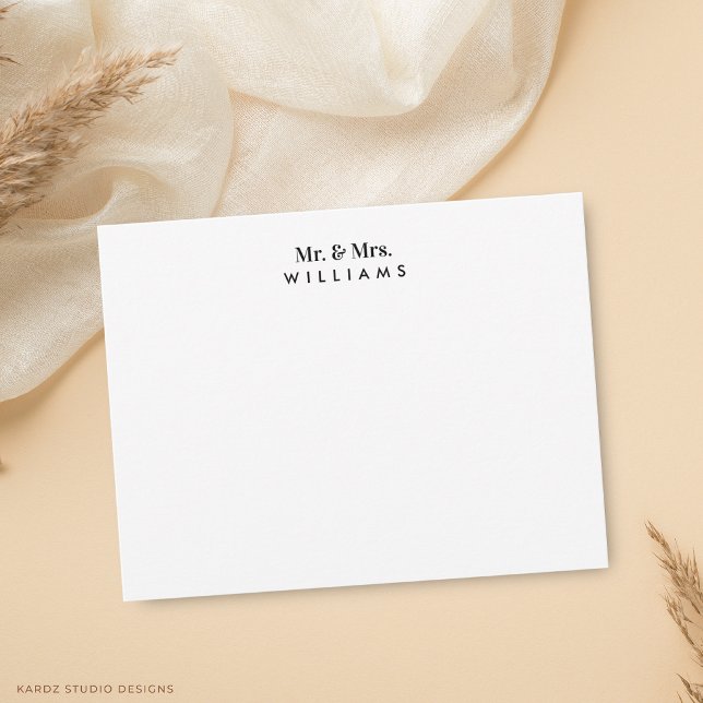 Newly weds Simple Modern Couple Card (Card shown in 4.25 x 5.5 inches. Choose size, paper, and corner style.)