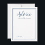 Newlywed Advice Card | Dusty Blue Modern Wedding<br><div class="desc">Simple and elegant wedding newlywed advice card features a minimalist design with a double frame border in dusty blue on a crisp white background. Personalise with your names. Space provided for your guest to add their advice, well wishes, and signature. Lettering and script are in dusty blue. The back of...</div>
