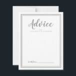 Newlywed Advice Card | Grey White Modern Wedding<br><div class="desc">Simple and elegant wedding newlywed advice card features a minimalist design with a double frame border in ultimate grey on a crisp white background. Personalise with your names. Space provided for your guest to add their advice, well wishes, and signature. Lettering and script are in grey. The back of the...</div>