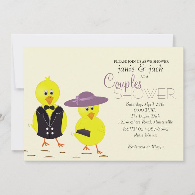 Newlywed Chicks Couples Bridal Shower Invitation (Front)