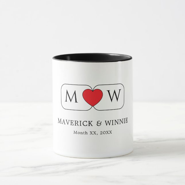 Newlywed Coffee Mug Pair for Couples (Center)