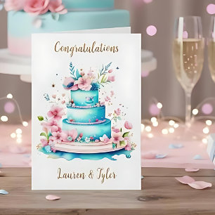 Newlywed Congratulations   Wedding Cake  Card