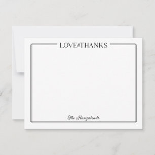 Newlywed Couple LOVE & THANKS Wedding Stationery Thank You Card