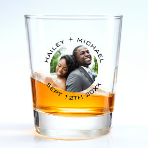 Newlywed Couple Photo Wedding Anniversary  Shot Glass