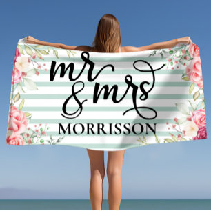 Newlywed Engagement Honeymoon Gift for Couple  Beach Towel