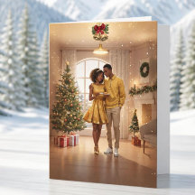 Newlywed, First anniversary Christmas card