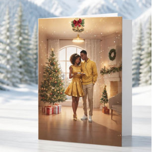 Newlywed, First anniversary Christmas card
