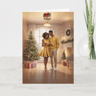 Newlywed, First anniversary Christmas card